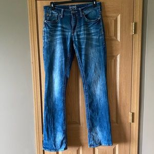mens buckle jeans